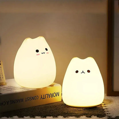 Cute Cat Color Changing LED Lights for Bedroom, Table Atmosphere Bedside Night Light, Portable Small Desktop Lamp for Bedroom Living Room Decor, Room Accessories, Festival Gift Birthday Gifts for Boys & Girls, LED Night Lights for Party