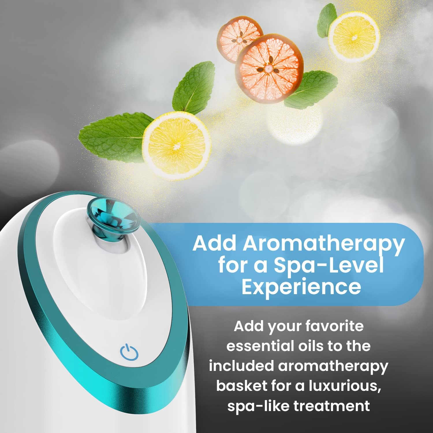 Nanosteamer Luxe by  in White | Ionic Facial Steamer with Smart Steam Technology | 6 Steam Modes | Aromatherapy Basket | Digital LCD Screen | Hot Steam & Cool Mist L Extraction Set