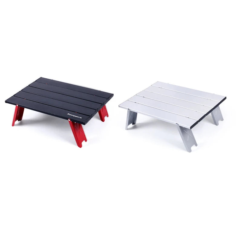 2 Colors Mini Folding Camping Table Desk Ultralight Aluminum Alloy Picnic Folding Tableware Ultra Light Folding Computer Bed Des