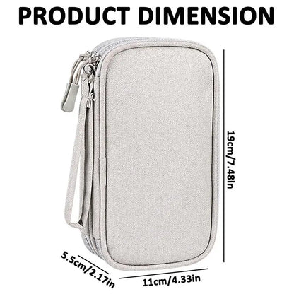 Portable Electronic Accessories Storage Bag, 1 Piece Waterproof Zipper Organizer for Charger, Phone, Earphone, Cable Organizer Pouch for Travel Outdoor, Travel Essentials