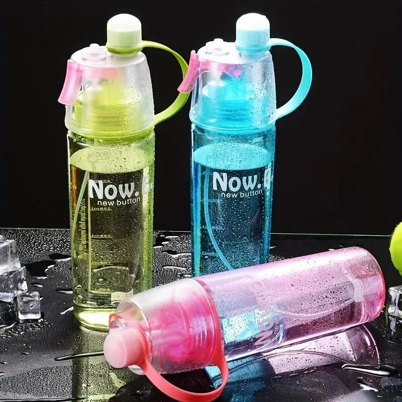 Portable Water Bottle with Spray Mist, 1 Piece Portable Sporty Water Bottle, Tumbler Cup, Multicolor Drinking Bottle, Washable Reusable Drinkware, Music Festival Drinkware