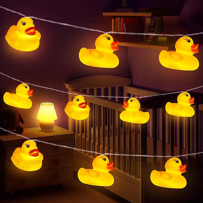 Battery Operated Yellow Duck LED String Lights