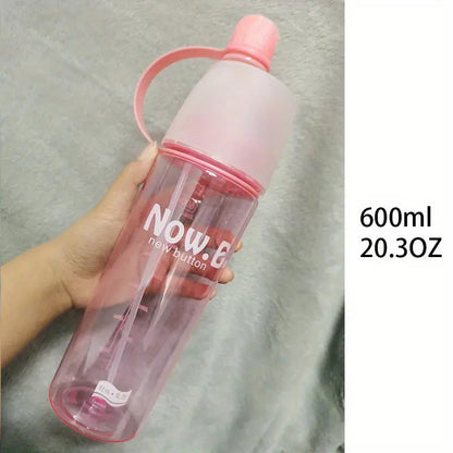 Portable Water Bottle with Spray Mist, 1 Piece Portable Sporty Water Bottle, Tumbler Cup, Multicolor Drinking Bottle, Washable Reusable Drinkware, Music Festival Drinkware