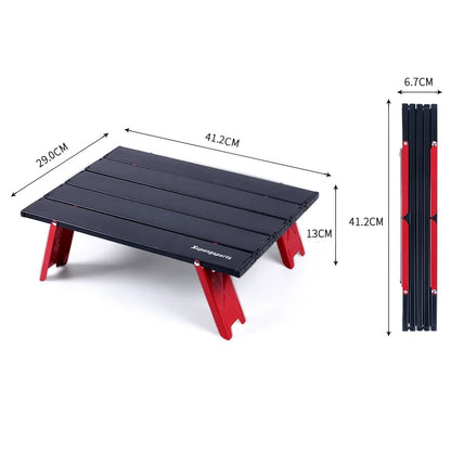 2 Colors Mini Folding Camping Table Desk Ultralight Aluminum Alloy Picnic Folding Tableware Ultra Light Folding Computer Bed Des